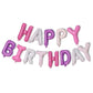 40Cm 3D Happy Birthday Letters Balloons Inflating Foil Banner Bunting Celebrate - Pink