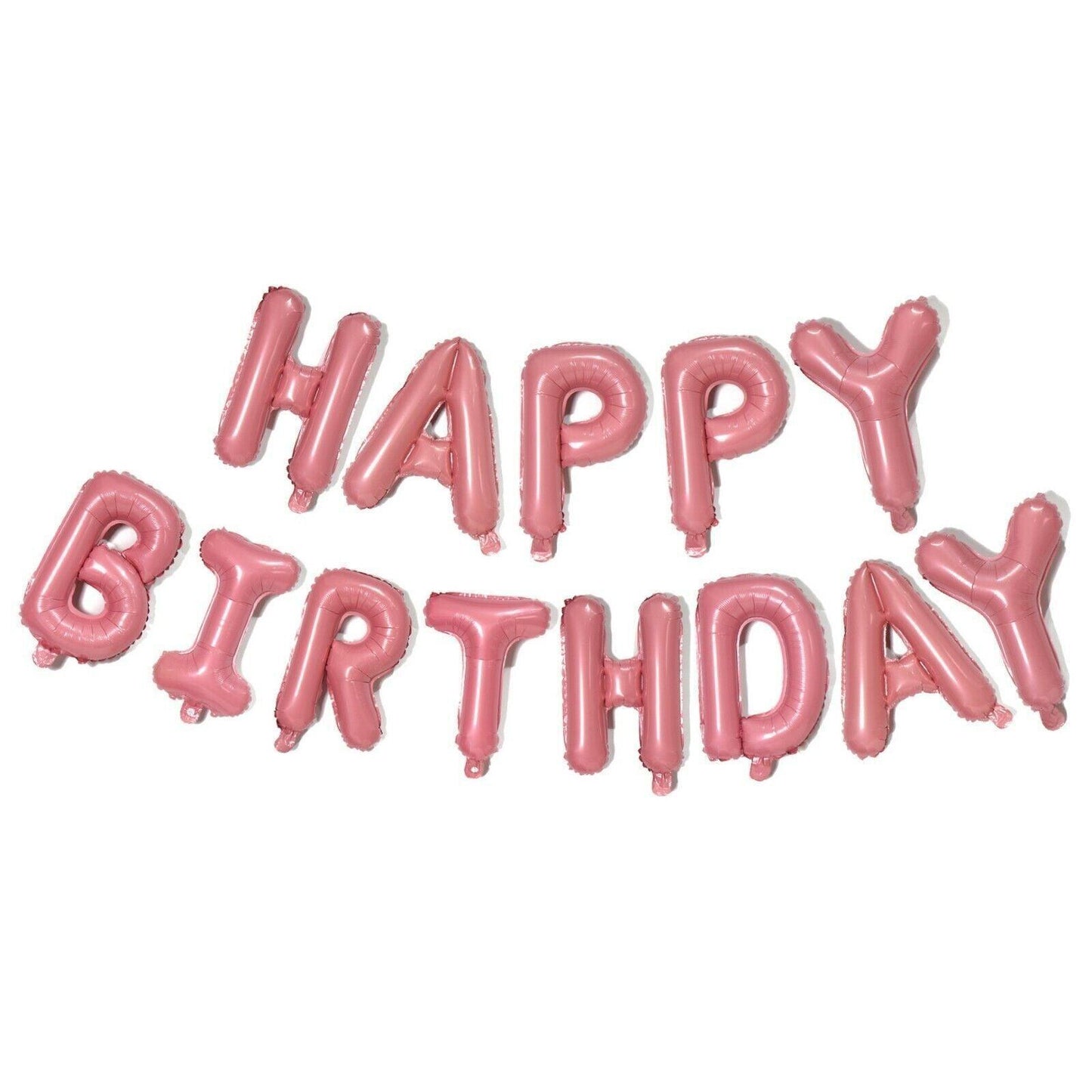 40Cm 3D Happy Birthday Letters Balloons Inflating Foil Banner Bunting Celebrate - Red