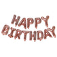 40Cm 3D Happy Birthday Letters Balloons Inflating Foil Banner Bunting Celebrate - Rose Gold