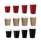 50sets Corrugated Paper Cups Coffee Milk Tea Cups Disposable Hot Drink Cups - Red-16oz