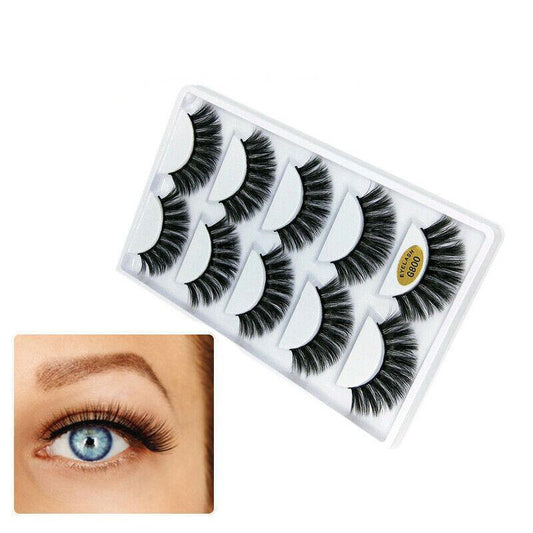 5 Pairs 3D Natural Thick False Fake Eyelashes Eye Lashes Mink Makeup Extension - G803