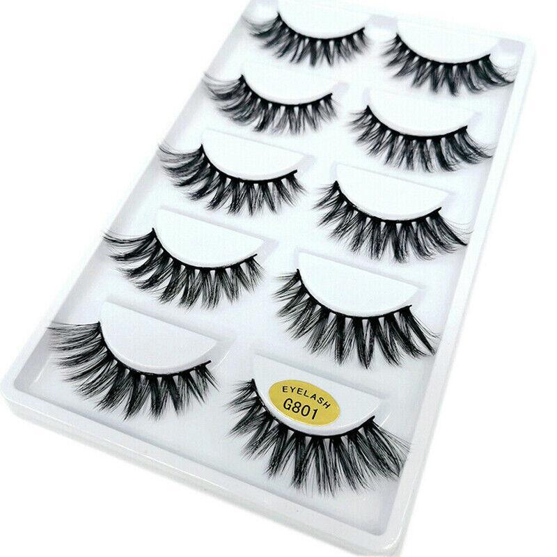 5 Pairs 3D Natural Thick False Fake Eyelashes Eye Lashes Mink Makeup Extension - G803