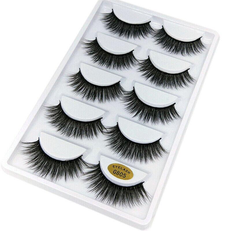 5 Pairs 3D Natural Thick False Fake Eyelashes Eye Lashes Mink Makeup Extension - G803