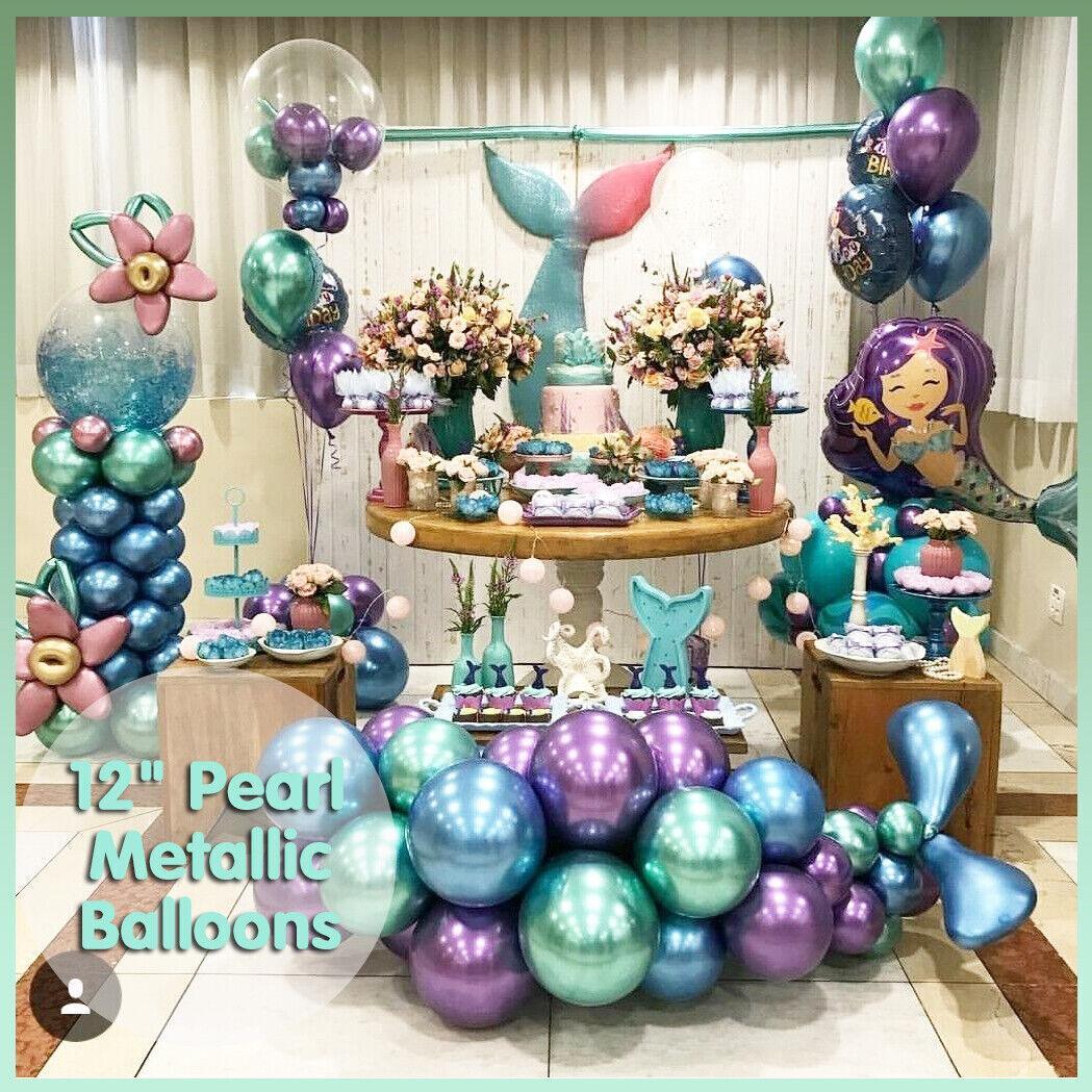 Metallic Latex Balloons 12 Inch Chrome Party Balloons for Birthday Wedding Decoration - Light Purple 50PCS