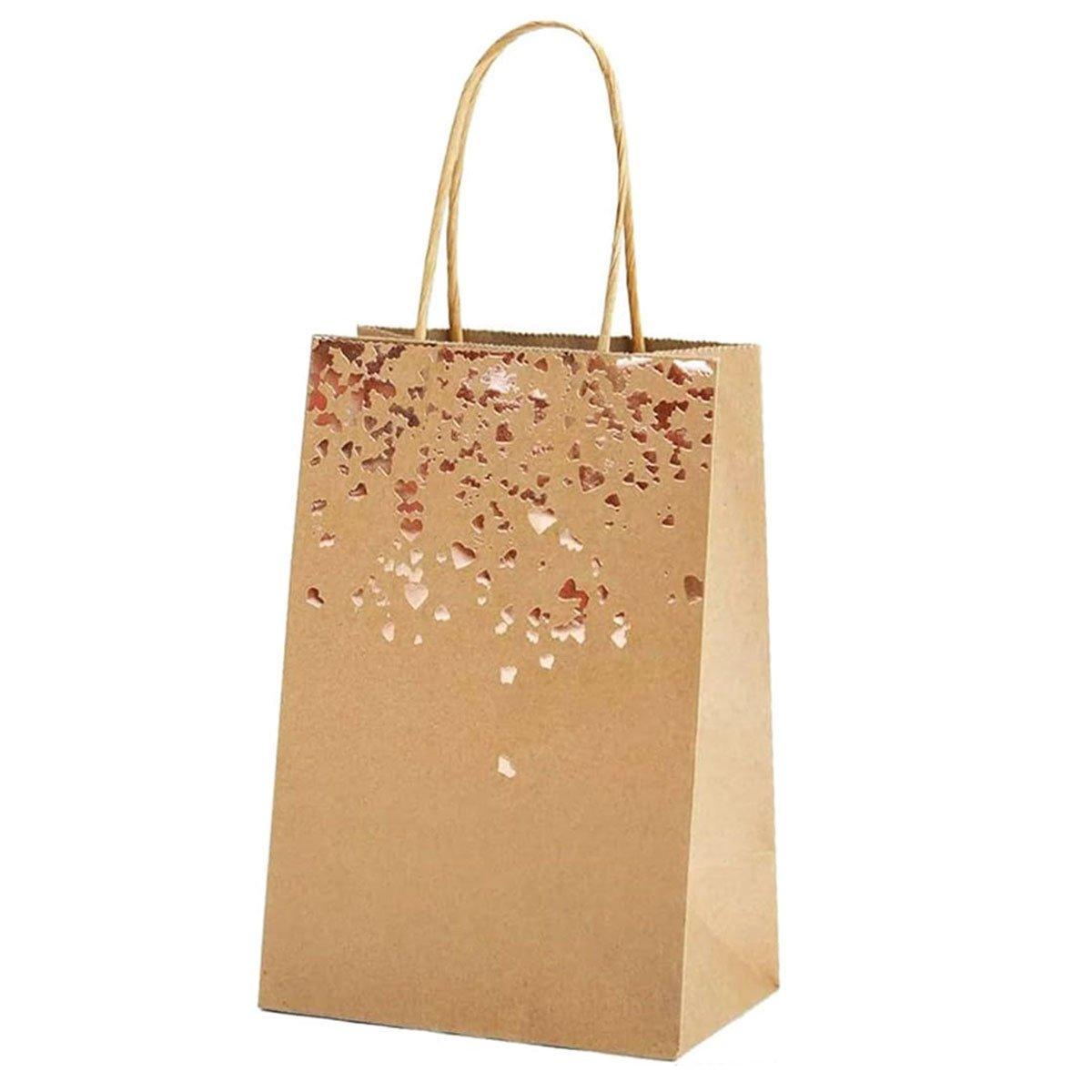30PCS Kraft Paper Gift Bags Small Love Candy Bags Gold Foil Wedding Party Favors - Black-Gold Foil