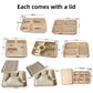 25/50pcs Biodegradable Lunch Box Microwaveable Tray with Compartment Paper Lid - 1400ML-6-50pcs