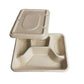25/50pcs Biodegradable Lunch Box Microwaveable Tray with Compartment Paper Lid - 1400ML-6-50pcs