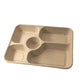 25/50pcs Biodegradable Lunch Box Microwaveable Tray with Compartment Paper Lid - 1400ML-6-50pcs