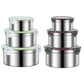 3PCS Stainless Steel Sealed Crisper Storage Box with Lid Round Food Lunch Box - Black