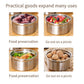 3PCS Stainless Steel Sealed Crisper Storage Box with Lid Round Food Lunch Box - Black