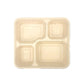 25/50pcs Biodegradable Lunch Box Microwaveable Tray with Compartment Paper Lid - 1200ml-4-25pcs