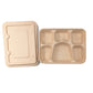 25/50pcs Biodegradable Lunch Box Microwaveable Tray with Compartment Paper Lid - 1200ml-4-25pcs