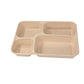 25/50pcs Biodegradable Lunch Box Microwaveable Tray with Compartment Paper Lid - 800ml-50pcs