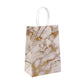 25PCS Marble Series Shopping Paper Bag Luxury Handbag Party Favor Gift Bags Set - Black Gold-L