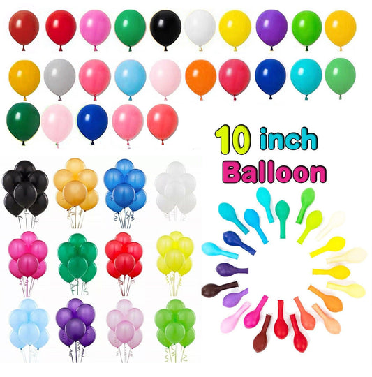 100PCS 10 Inch Latex Balloons Party Decorations Birthday Wedding Balloon Solid Colour - Red