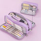 Zipper Pencil Case Large Capacity Storage Bag School Stationery Makeup Organizer - Green