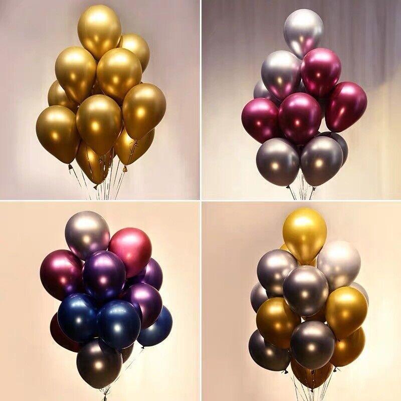 Metallic Latex Balloons 12 Inch Chrome Party Balloons for Birthday Wedding Decoration - Purple 50PCS