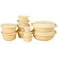 50PCS Biodegradable Corn Starch Lunch Box Round Takeout Containers Eco Friendly - 900ml