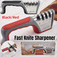 Four Stage Knife Sharpener Multifunction Kitchen Blade Sharpening Tool Quick Use - Red