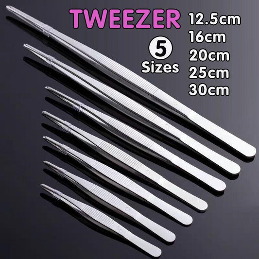 Kitchen Tweezers Silver Garden Tweezer For Professional Use Craft Home Long Au - CR 25cm