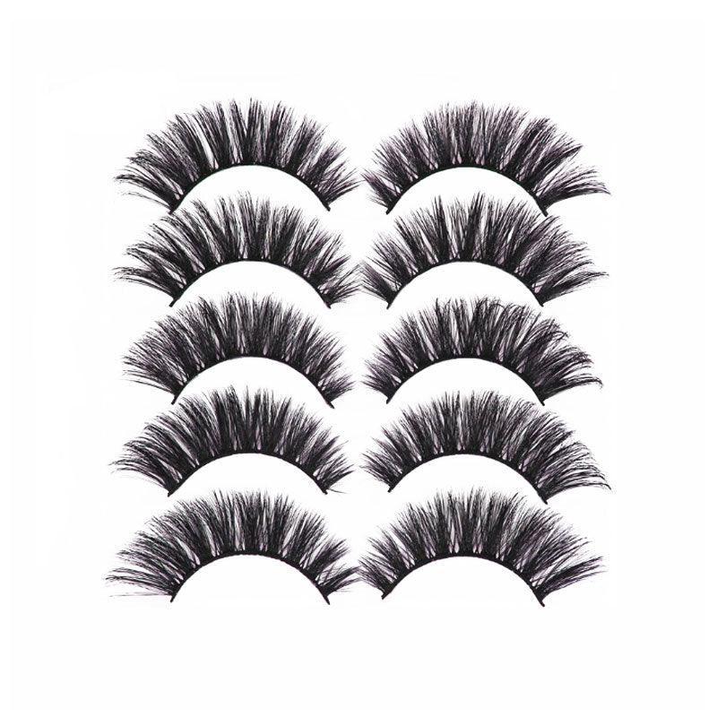 5 Pairs 3D Thick Mink Fake False Eyelashes Natural Long Wispy Makeup Lashes Au - 3D-55