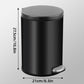 Trash Can Double Layer Foot Pedal Design with Lid Household Bin Kitchen Bathroom - Black