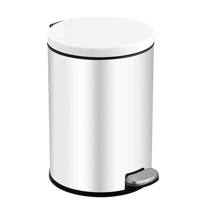 Trash Can Double Layer Foot Pedal Design with Lid Household Bin Kitchen Bathroom - Black