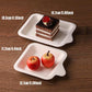 100PCS Degradable Paper Plates Thickened White Rectangular Cake Paper Plate - Square