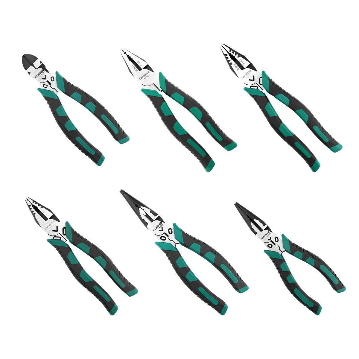 Labor-Saving Multi-Functional Tiger Pliers Flat Needle-Nose Diagonal Wire Pliers - Wire cutters-9inch