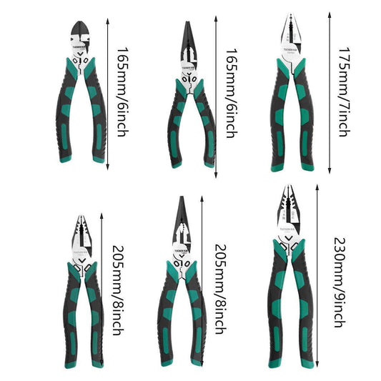 Labor-Saving Multi-Functional Tiger Pliers Flat Needle-Nose Diagonal Wire Pliers - Wire cutters-9inch