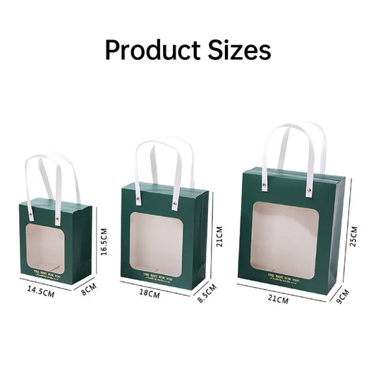 20pcs Translucent Gift Bags Packaging Tote Birthday Party Favors Candy Bags - Pink-M Size