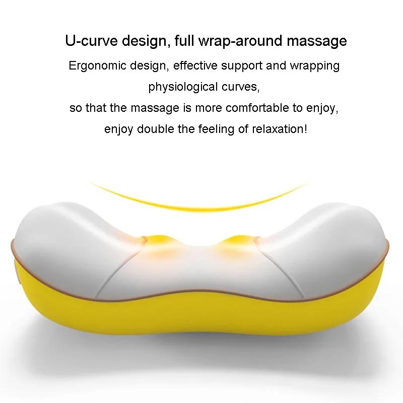 Portable Lumbar And Neck Massager For Car Gray Charging Model - Wired Model Yellow