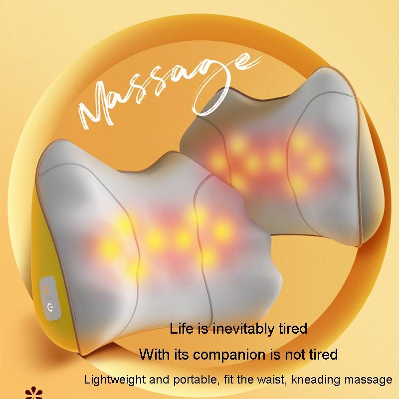 Portable Lumbar And Neck Massager For Car Gray Charging Model - Wired Model Yellow