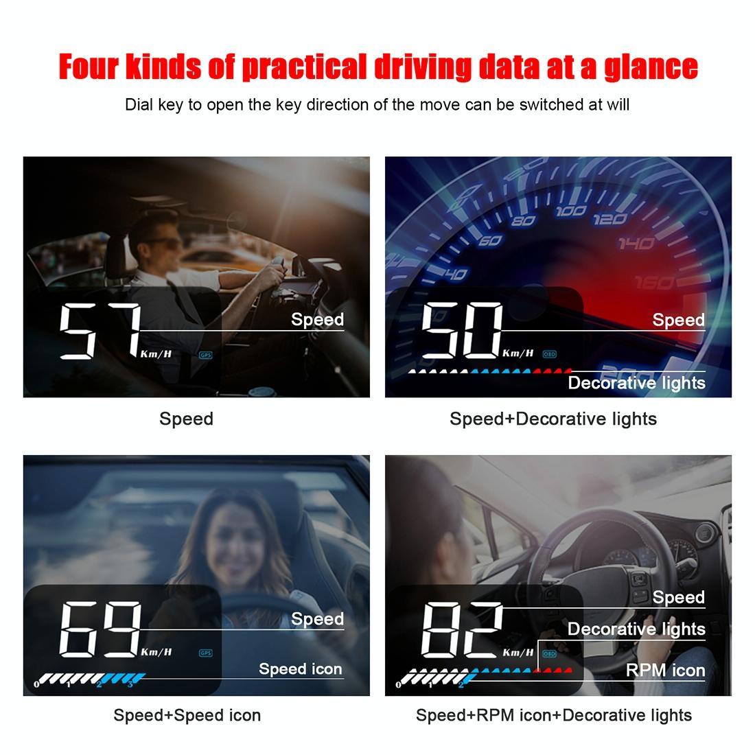 Universal Car Obd2 + Gps Hud 3.5 Inch Display Fuel Consumption