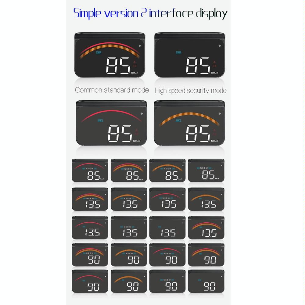 Car Obd2 + Gps Head Up Display Speed & Temperature Alarm