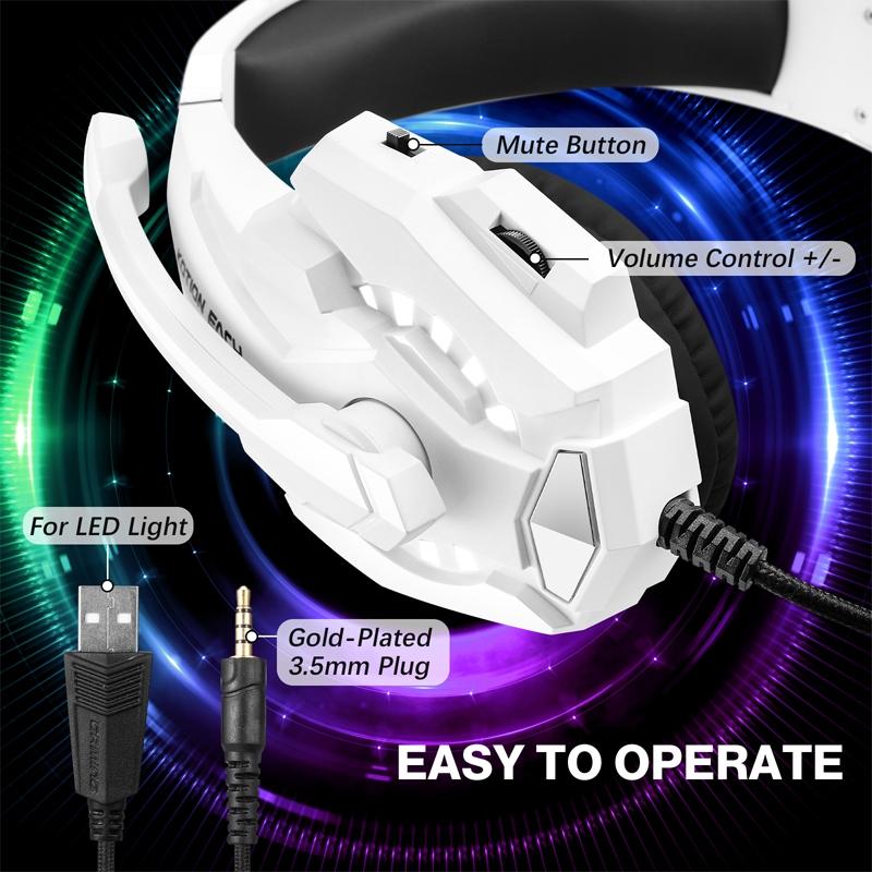 Pro Gaming Headset With Mic 2.1M Cable - Black