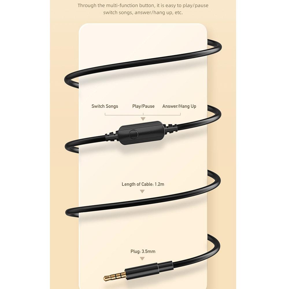 3.5Mm Stereo Wired Headset For Awei Gm-6 - Black