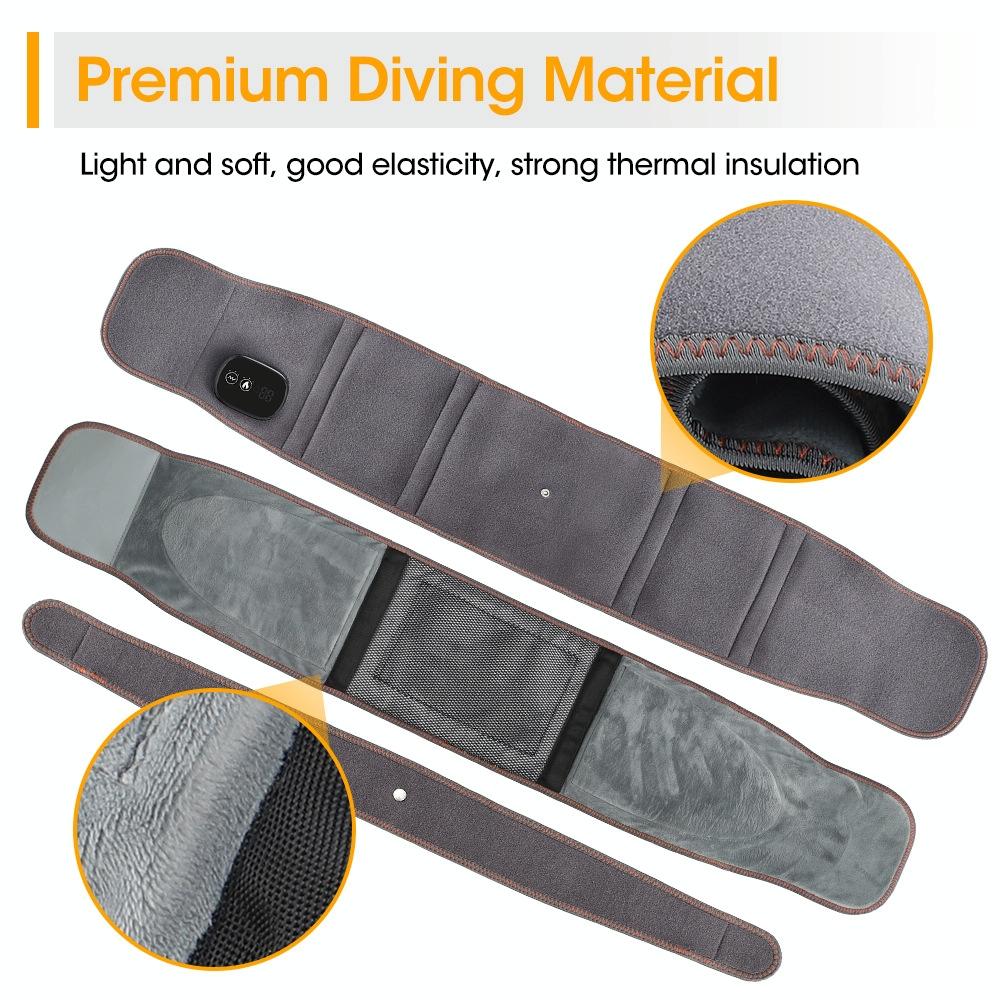 Usb Heated Massage Lumbar Belt Gray