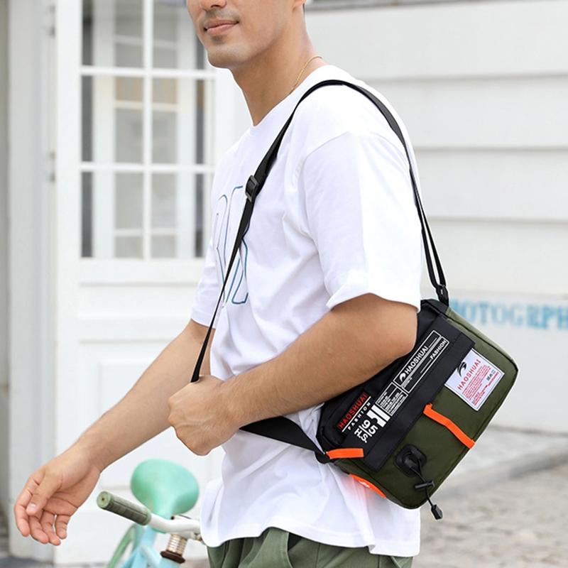 Waterproof Nylon Shoulder Bag For Men Outdoor Sports Leisure Gear - Dark Blue