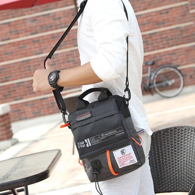 Waterproof Men Crossbody Bag Outdoor Cloth Sling For Hands Free Convenience - Dark Blue