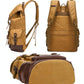 Travel-ready Retro Canvas Backpack - Spacious Design - Gray