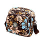 Waterproof Nylon Multilayer Crossbody Bag For Women - Purple Flower