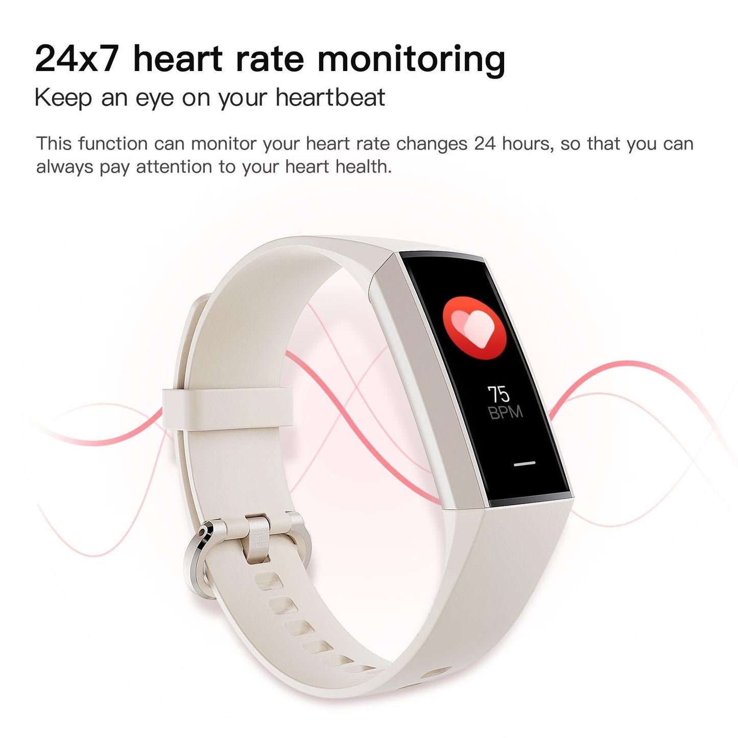 Waterproof C80 Fitness Tracker - Ip67 - White