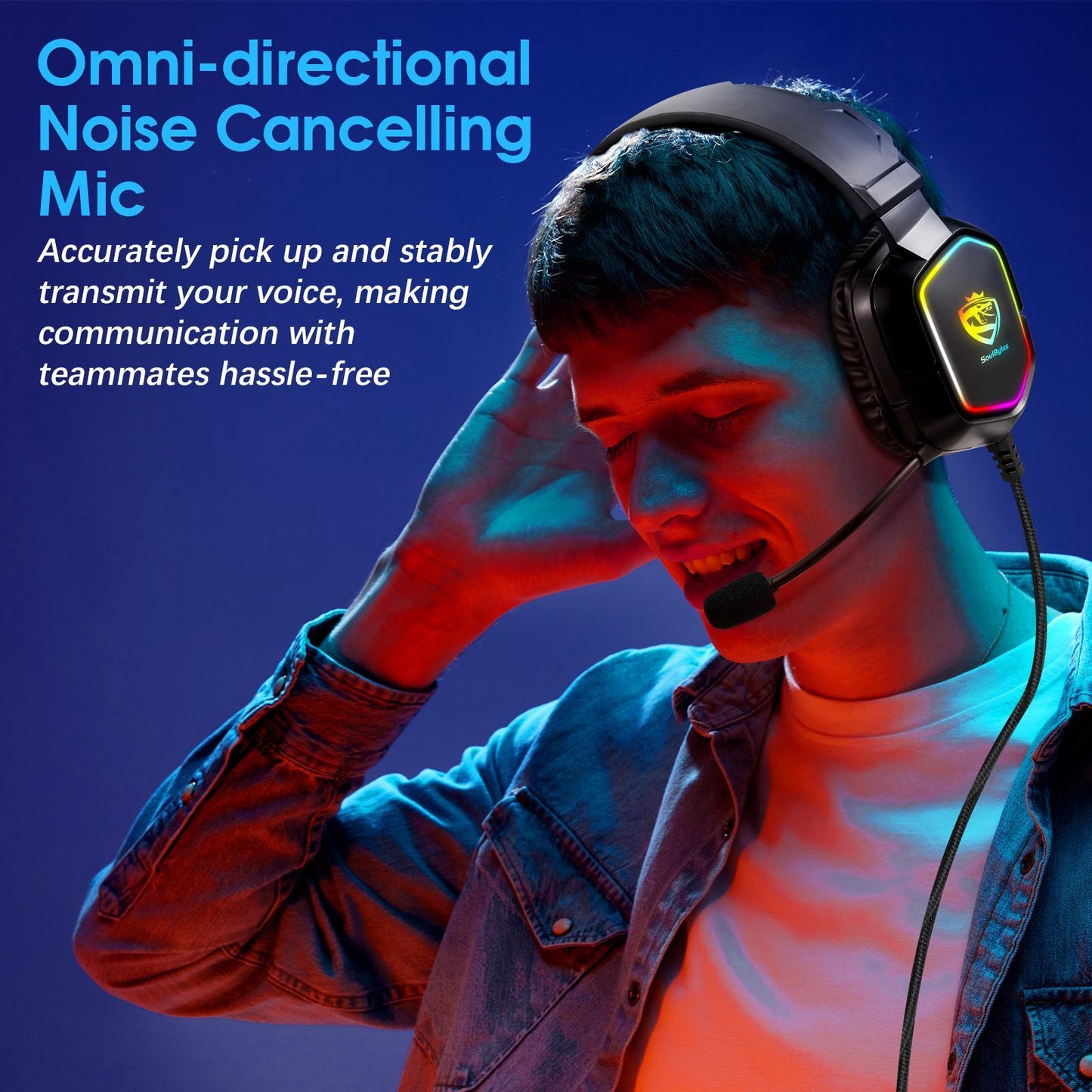 Lightweight Memory Foam Headset With Mic 2M Length Black