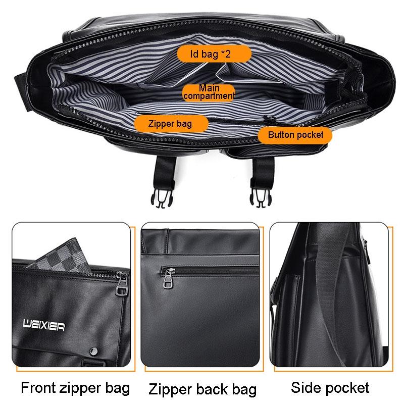 Large Capacity Business Messenger Bag For Men - Black