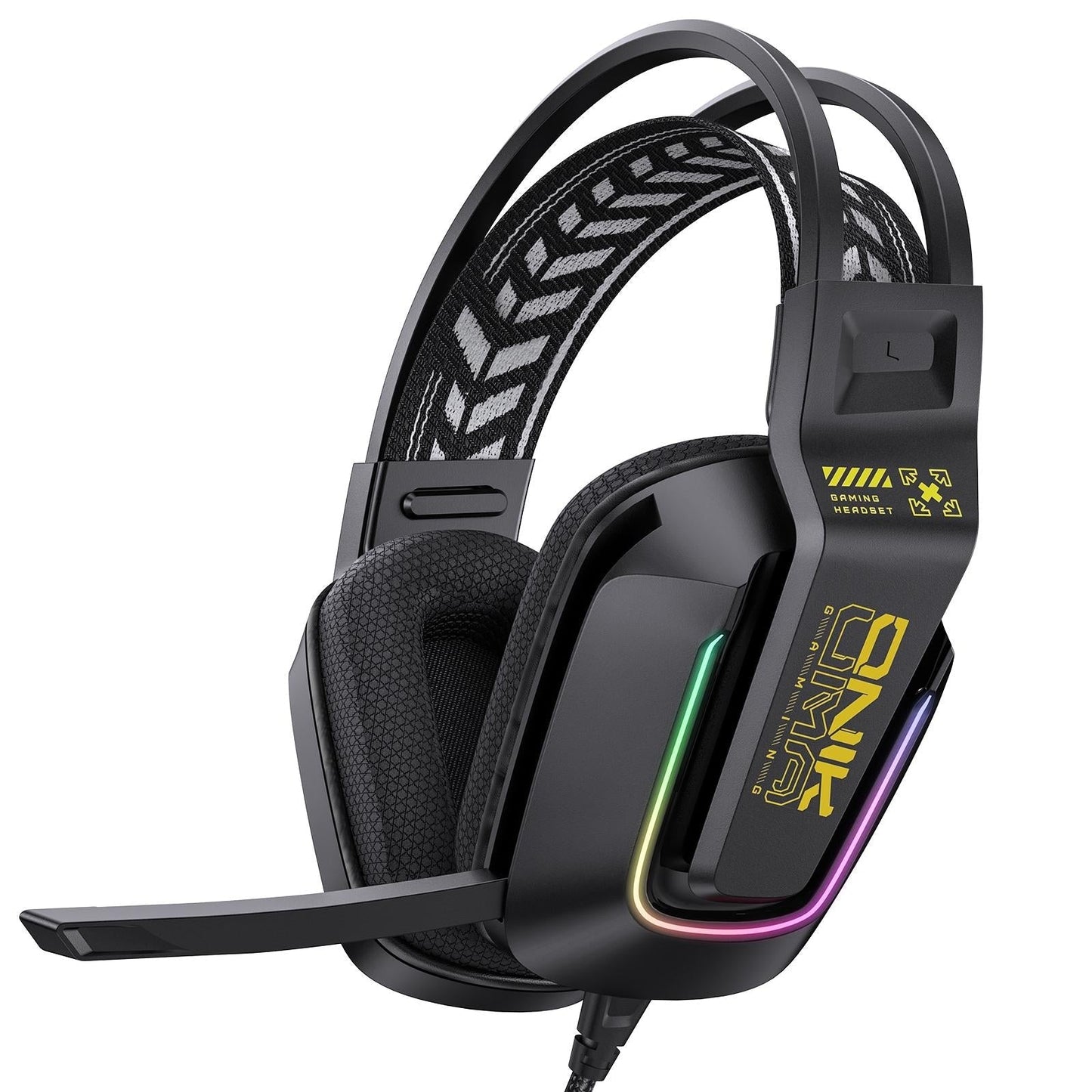 Rgb Gaming Headset With Microphone 2.2M Length - Black