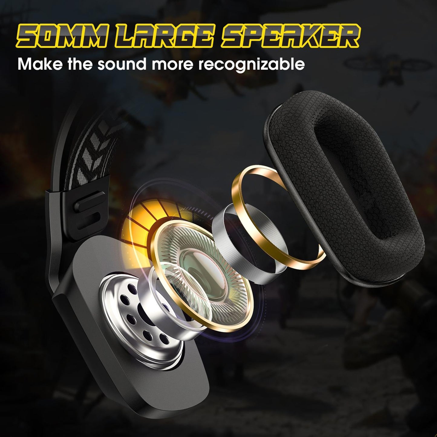 Rgb Gaming Headset With Microphone 2.2M Length - Black