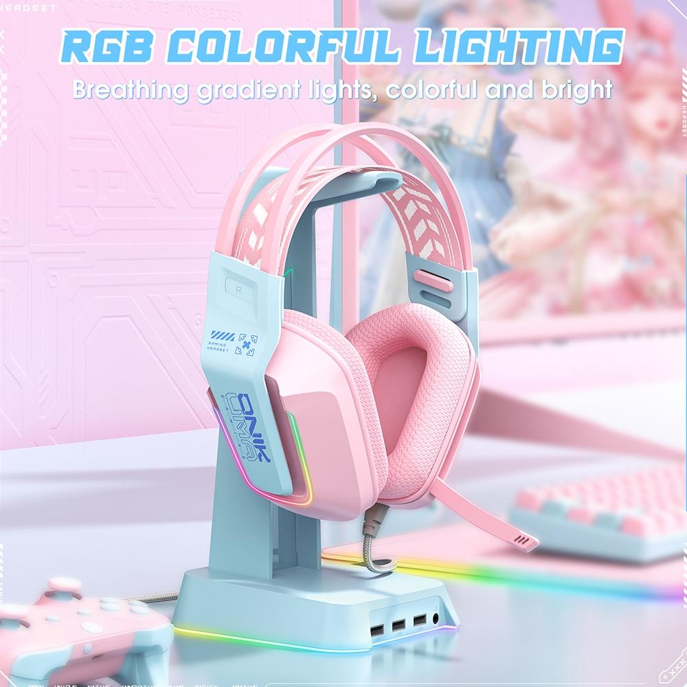 Rgb Gaming Headset With Microphone 2.2M Length - Black