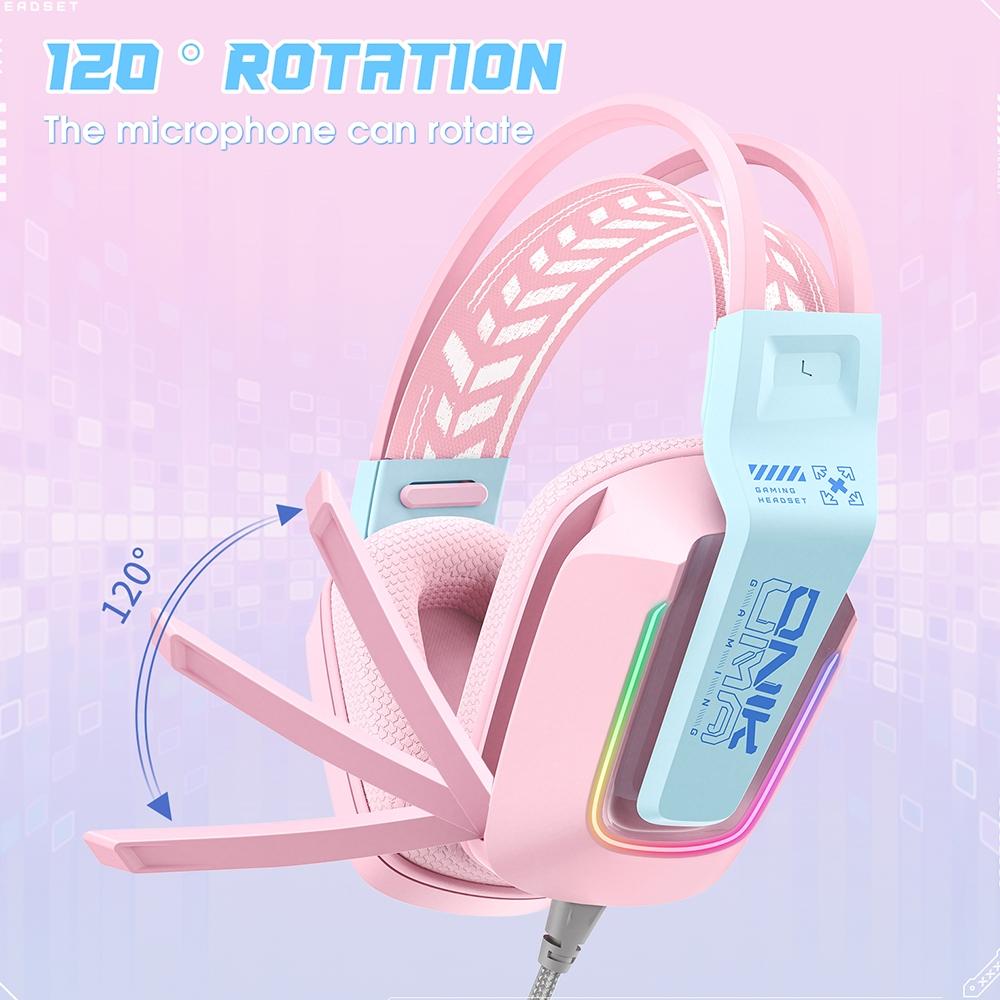 Rgb Gaming Headset With Microphone 2.2M Length - Black