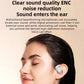 Bluetooth Earphones with Hanging Ear Design and Digital Display Charging Case - Black